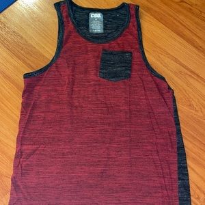 Red and black tank top. CSG (Champs) brand. Medium